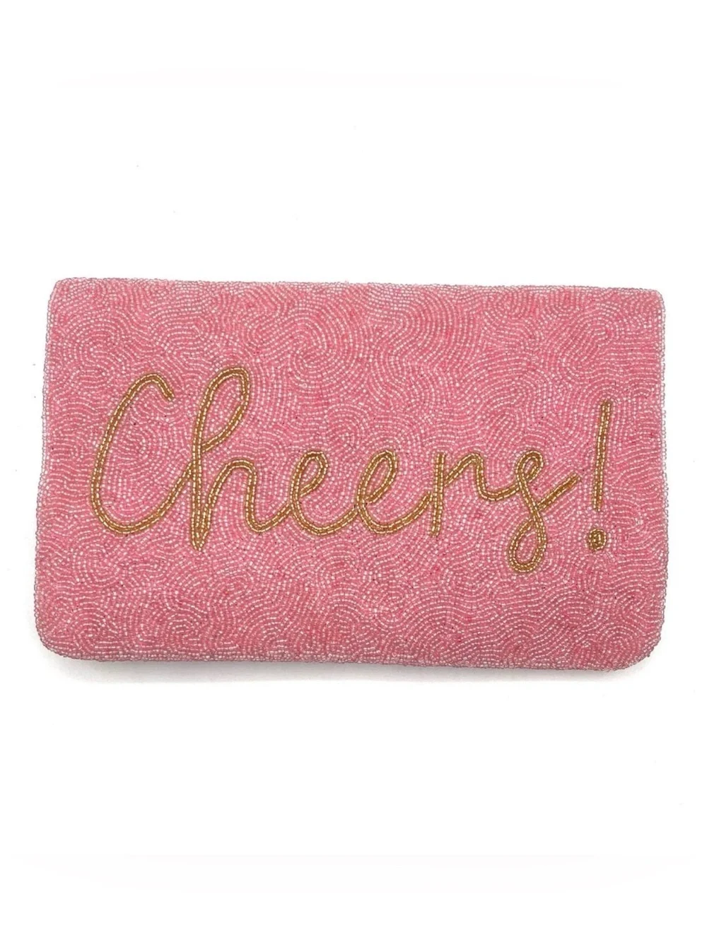 Pink Champagne Bottle Beaded Clutch & Crossbody Bag NWOT